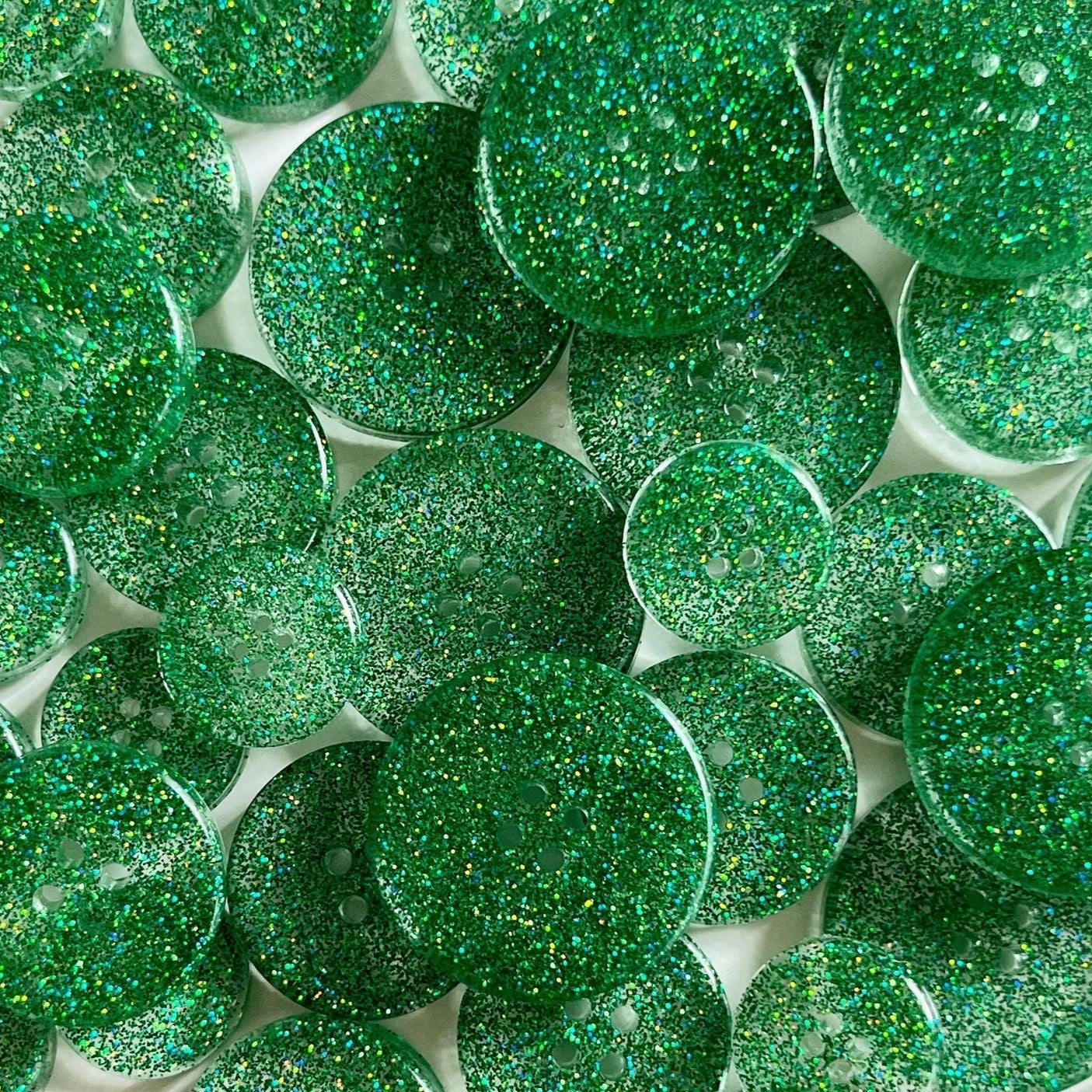 håndlavede glimmer knapper. håndlavede glitter knapper grøn