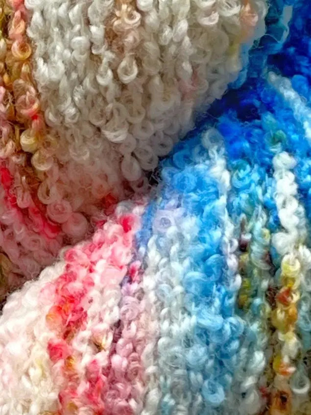 Merino Bouclé, Blue Splash M-L Sjøgren Håndfarvet Garn