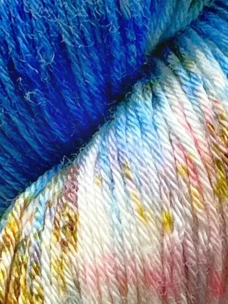 Merino Bamboo, Blue Splash M-L Sjøgren Håndfarvet Garn