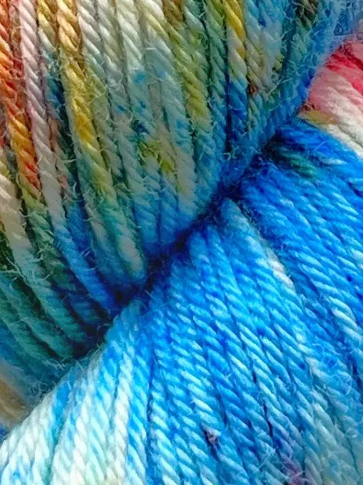 Bluefaced Leicester, Blue Splash M-L Sjøgren Håndfarvet Garn