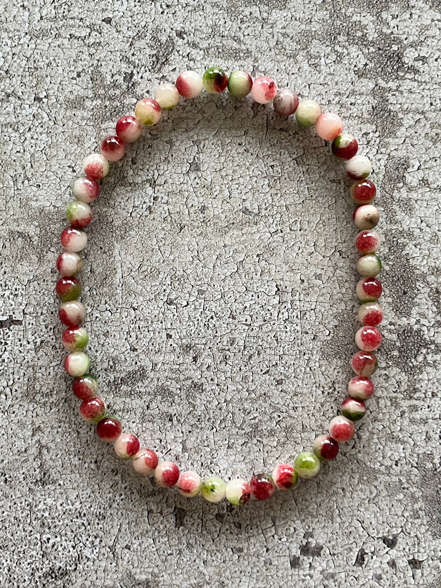 Håndlavet krystal halskæde med vandmelon turmalin perler.