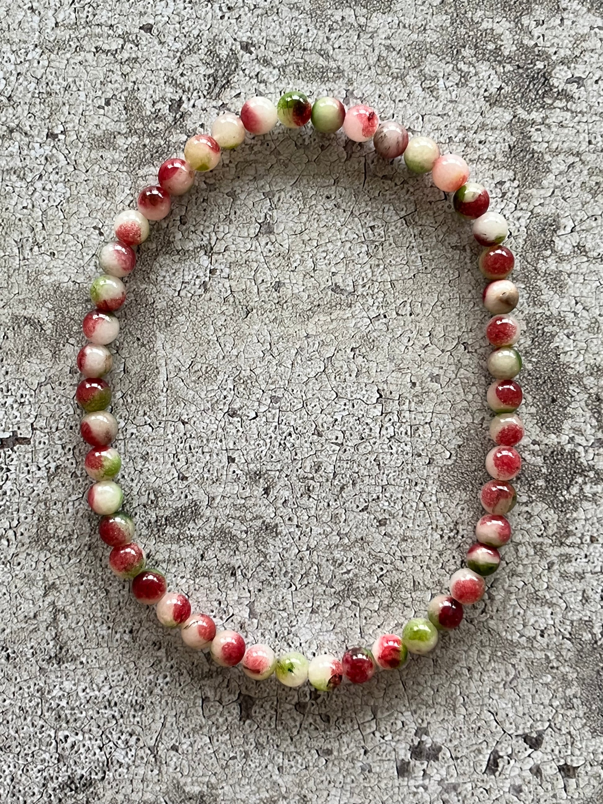 Håndlavet krystal halskæde med vandmelon turmalin perler.