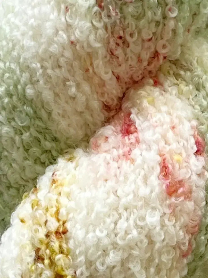 Merino Bouclé, Pistachio Sorbet M-L Sjøgren Håndfarvet Garn