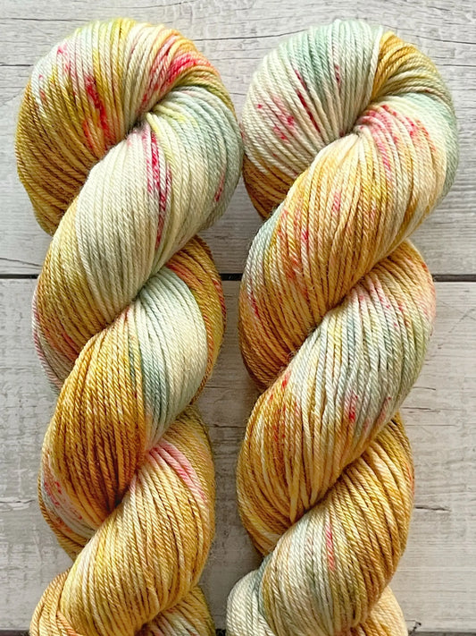 Håndfarvet garn Bluefaced Leicester, Honey Blossom