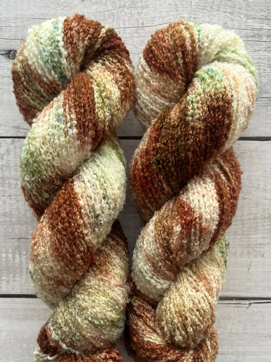 Håndfarvet Garn Merino Bouclé, Fallen Forrest M-L Sjøgren