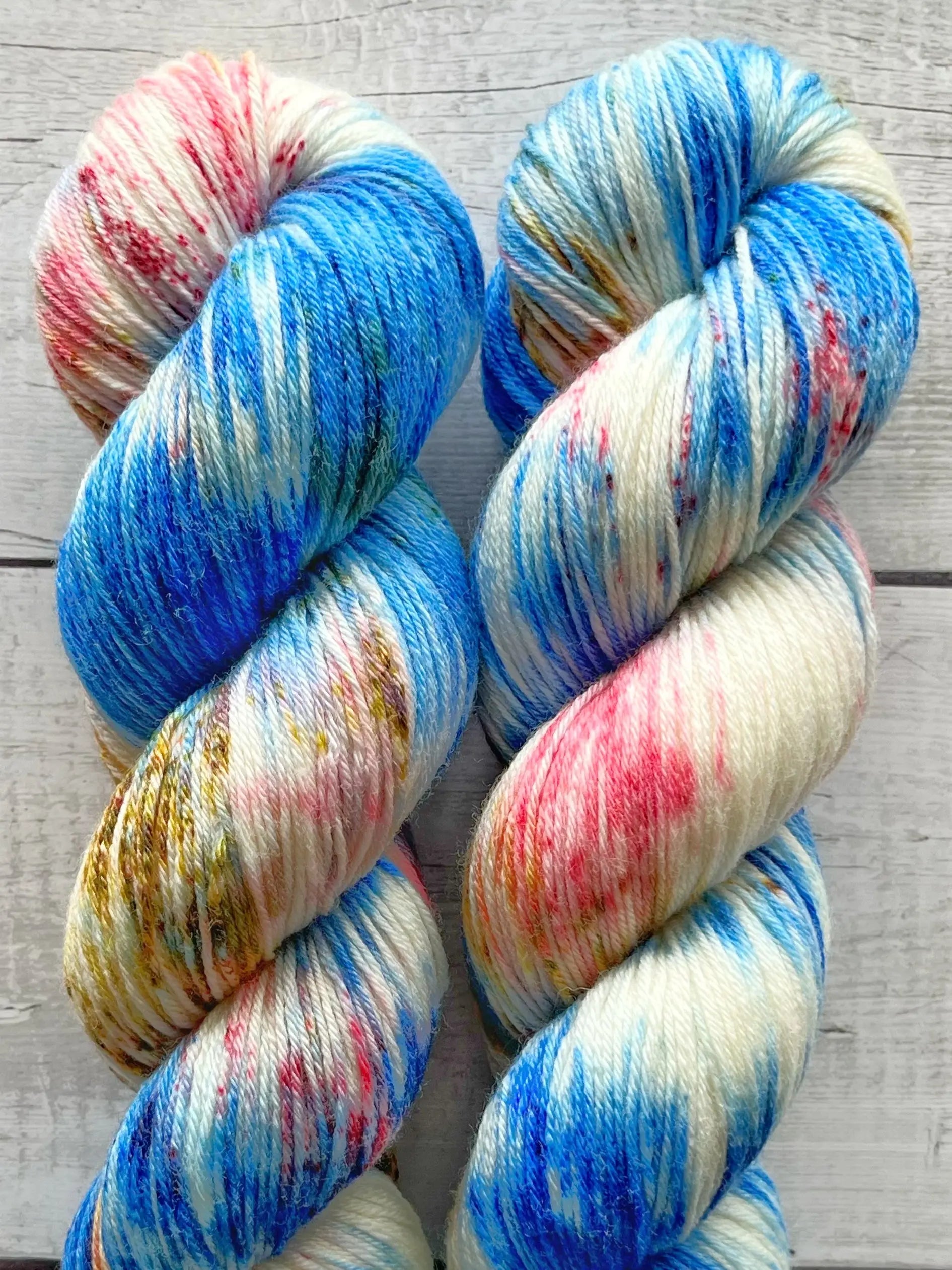 Merino Bamboo, Blue Splash M-L Sjøgren Håndfarvet Garn
