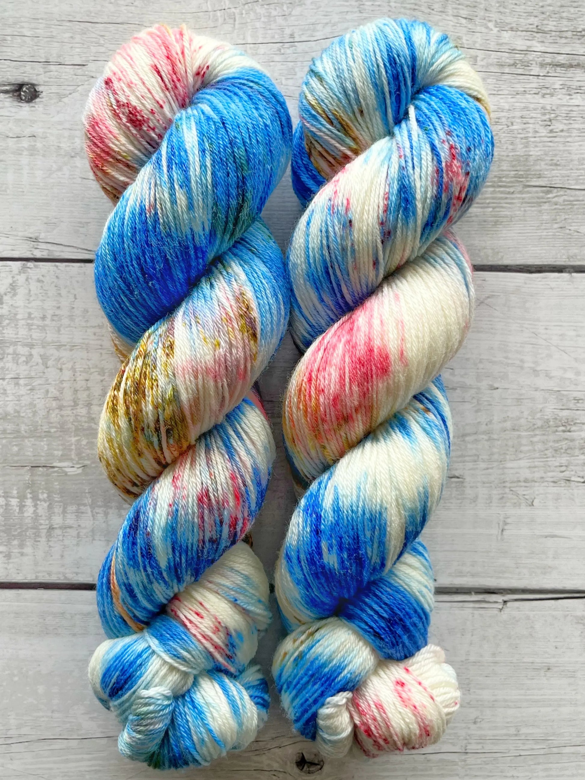 Merino Bamboo, Blue Splash M-L Sjøgren Håndfarvet Garn