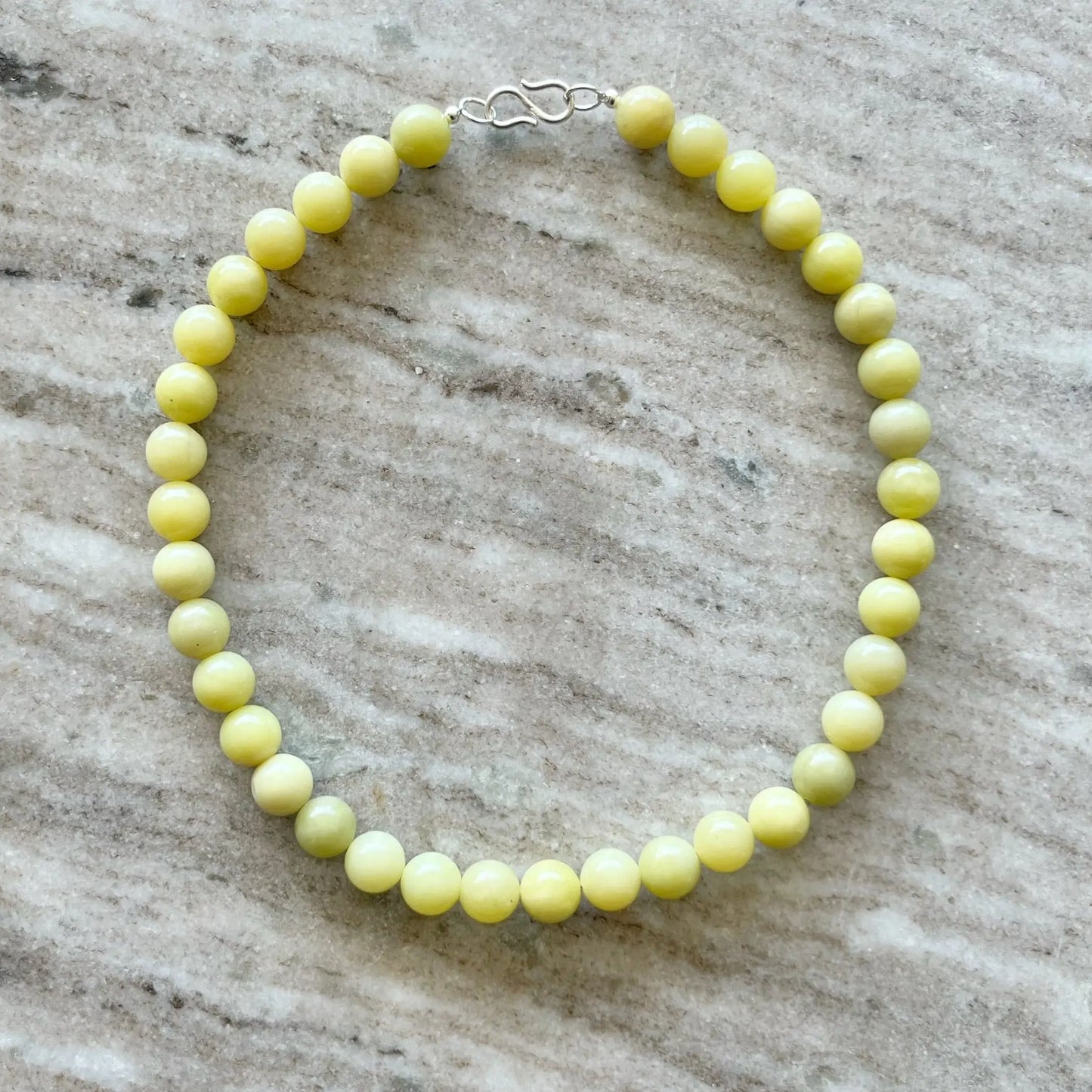 Lemon Jade Halskæde - Sterling Sølv Lås M-L Sjøgren Halskæde