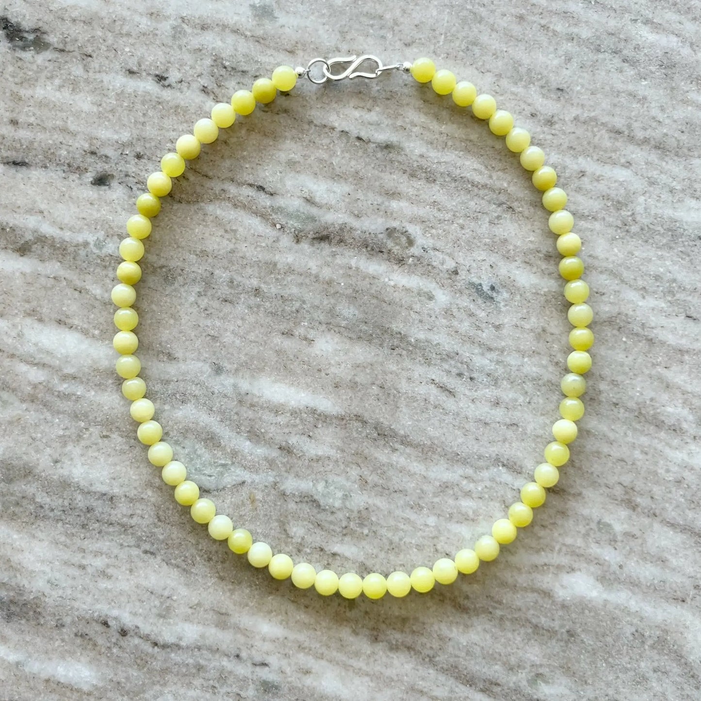 Lemon Jade Halskæde - Sterling Sølv Lås M-L Sjøgren Halskæde