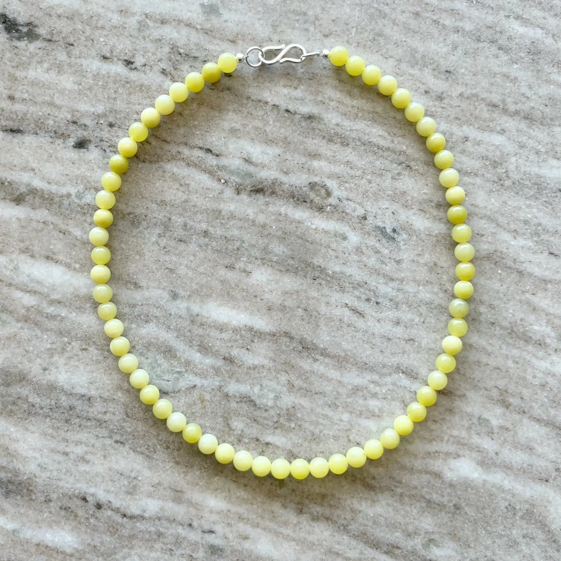 Lemon Jade Halskæde - Sterling Sølv Lås M-L Sjøgren Halskæde