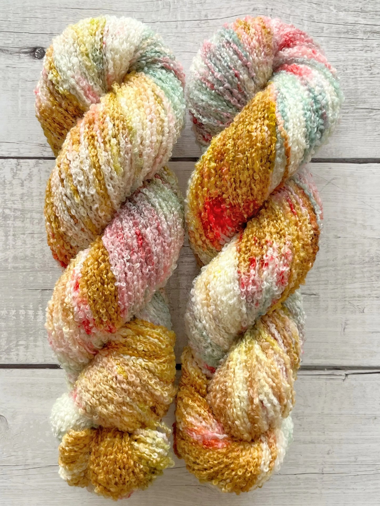 Merino Bouclé, Honey Blossom M-L Sjøgren Håndfarvet Garn