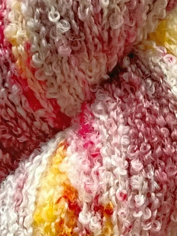 Merino Bouclé, Pink Sunset M-L Sjøgren Håndfarvet Garn